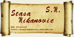 Staša Mikanović vizit kartica
